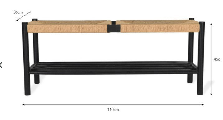 Hallway Bench in Black