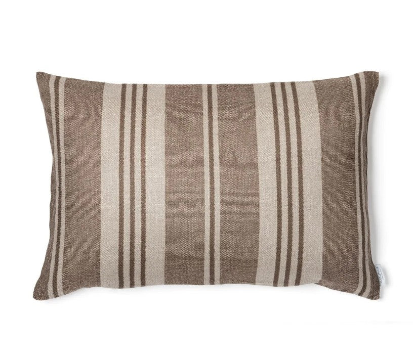 Striped Linen Brown Cushion