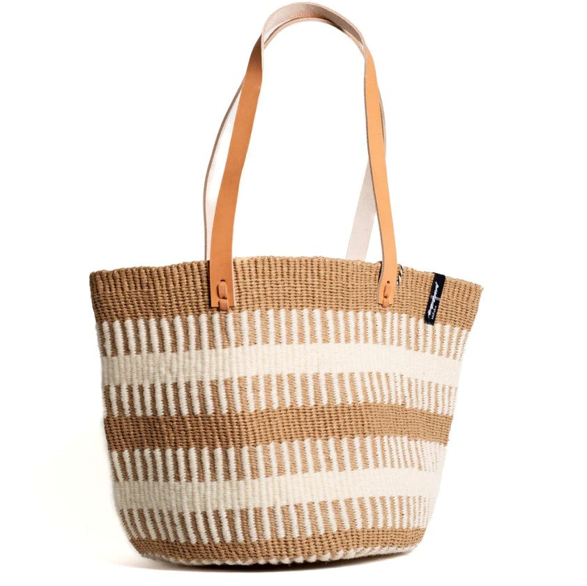 Medium Shopper Basket in White Rib