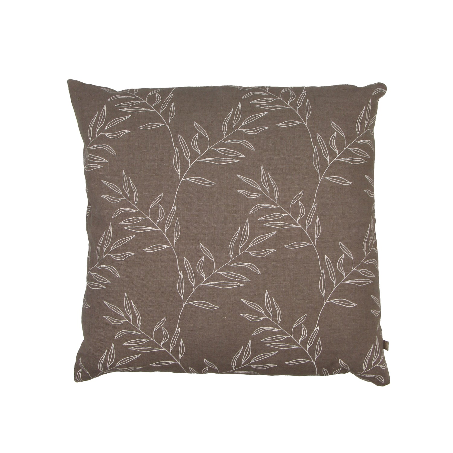 Leaf Print Cushion in Brown