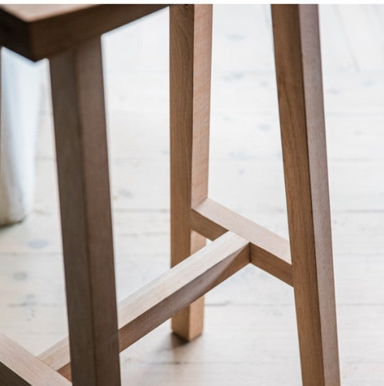 Contemporary Bar Stool Natural Oak Seat & Legs