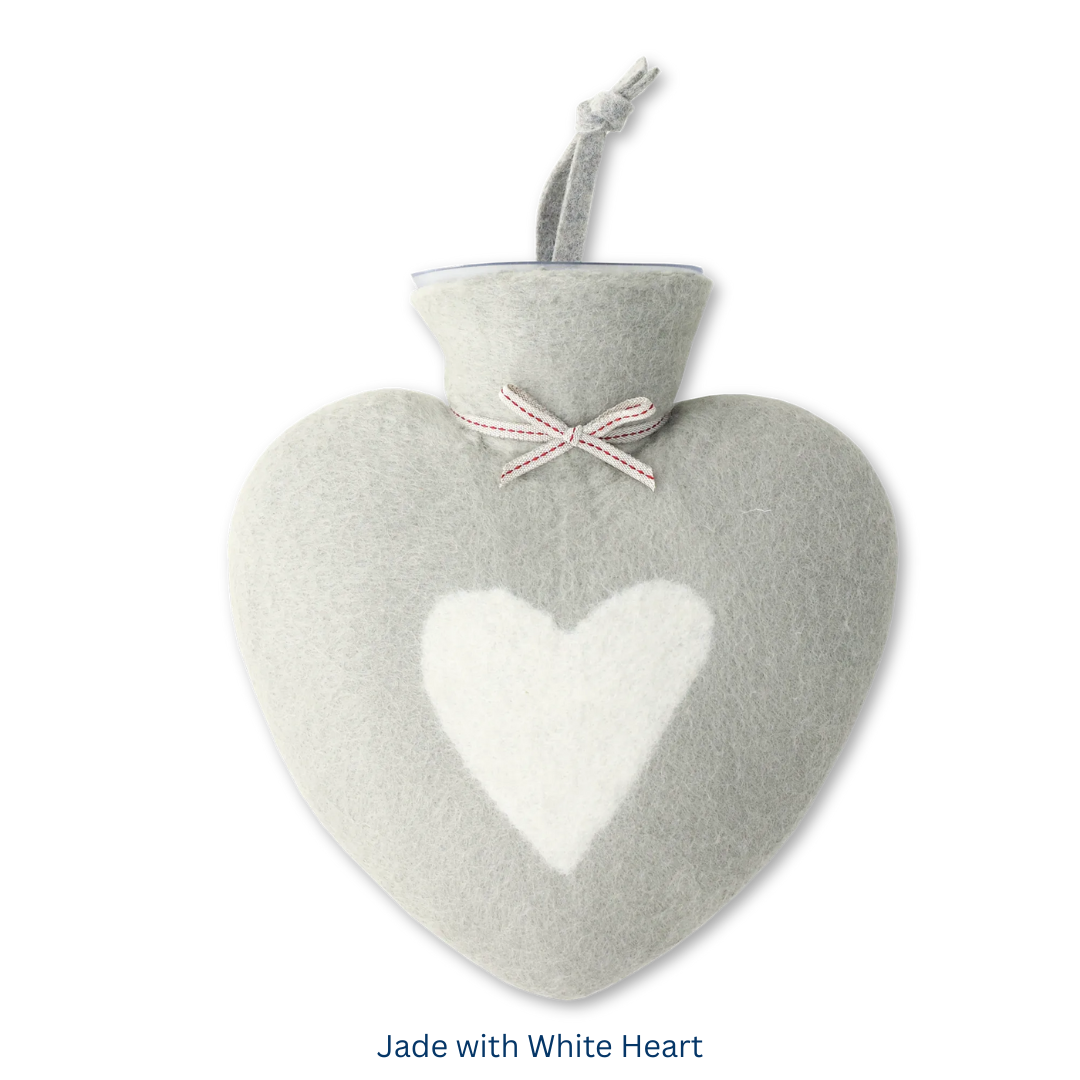 Soft Neutral Heart Hot Water Bottle in 5 Colours