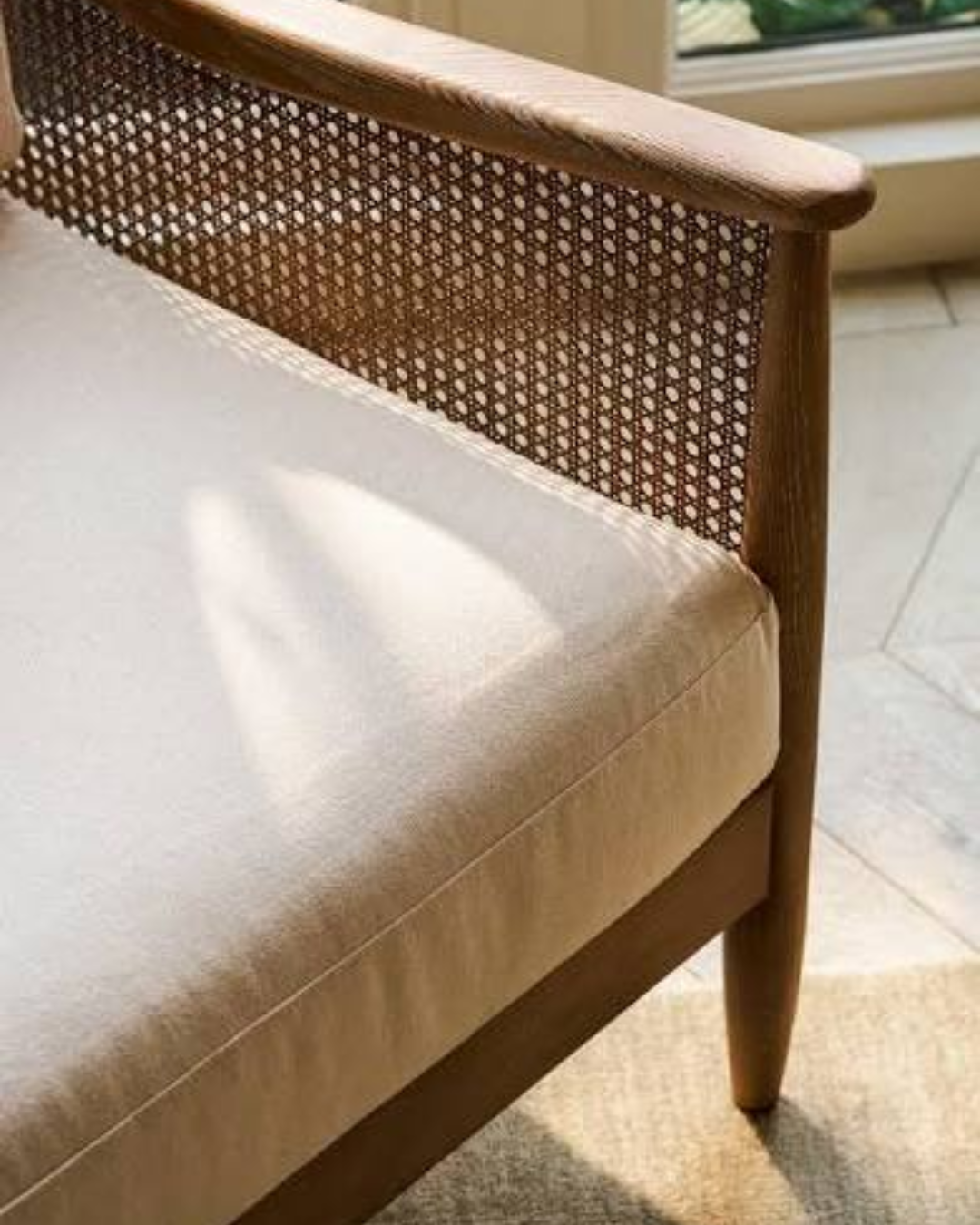 Rattan Armchair with Seat Pad
