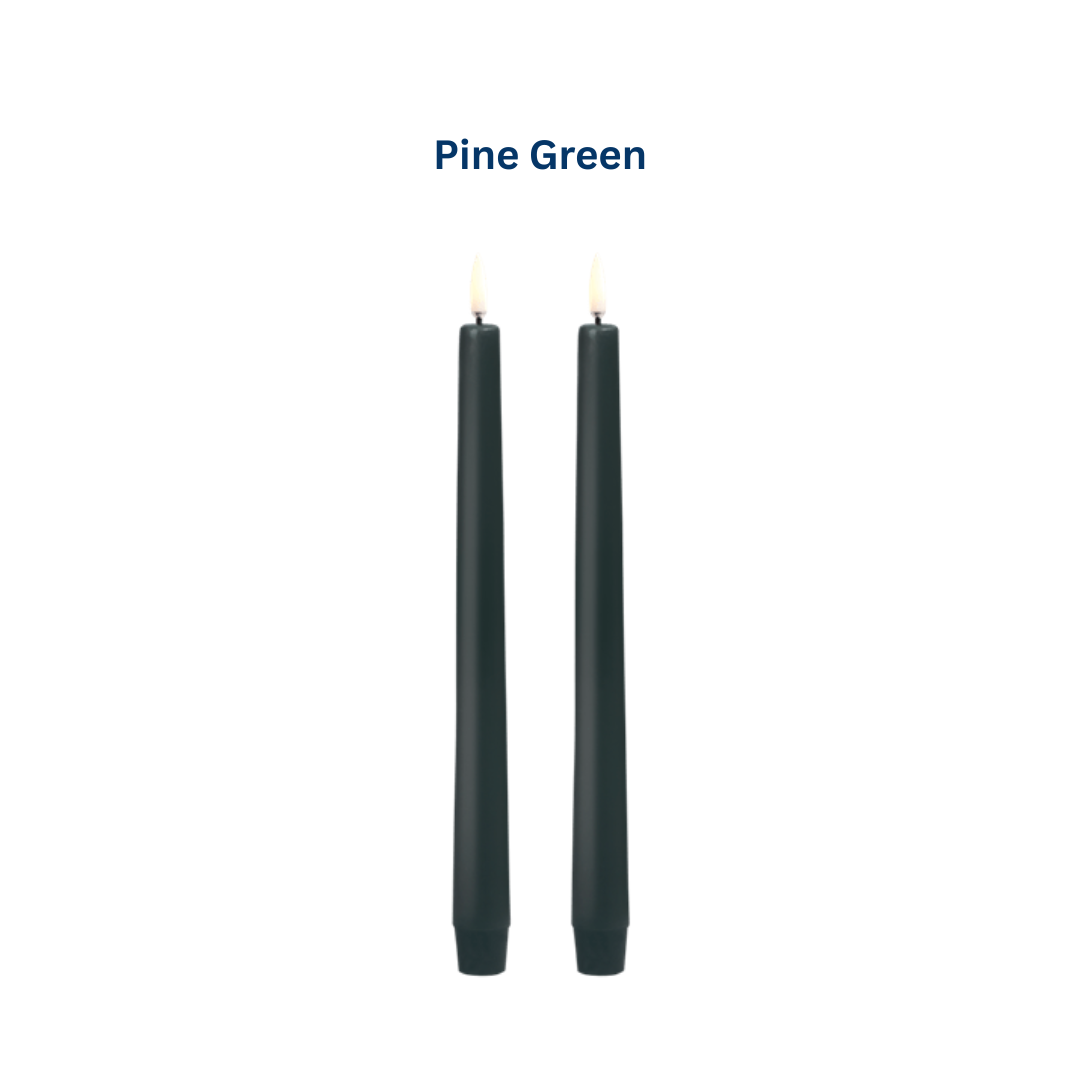 Small Smooth Slim Taper Candles 25cm in 8 Colours