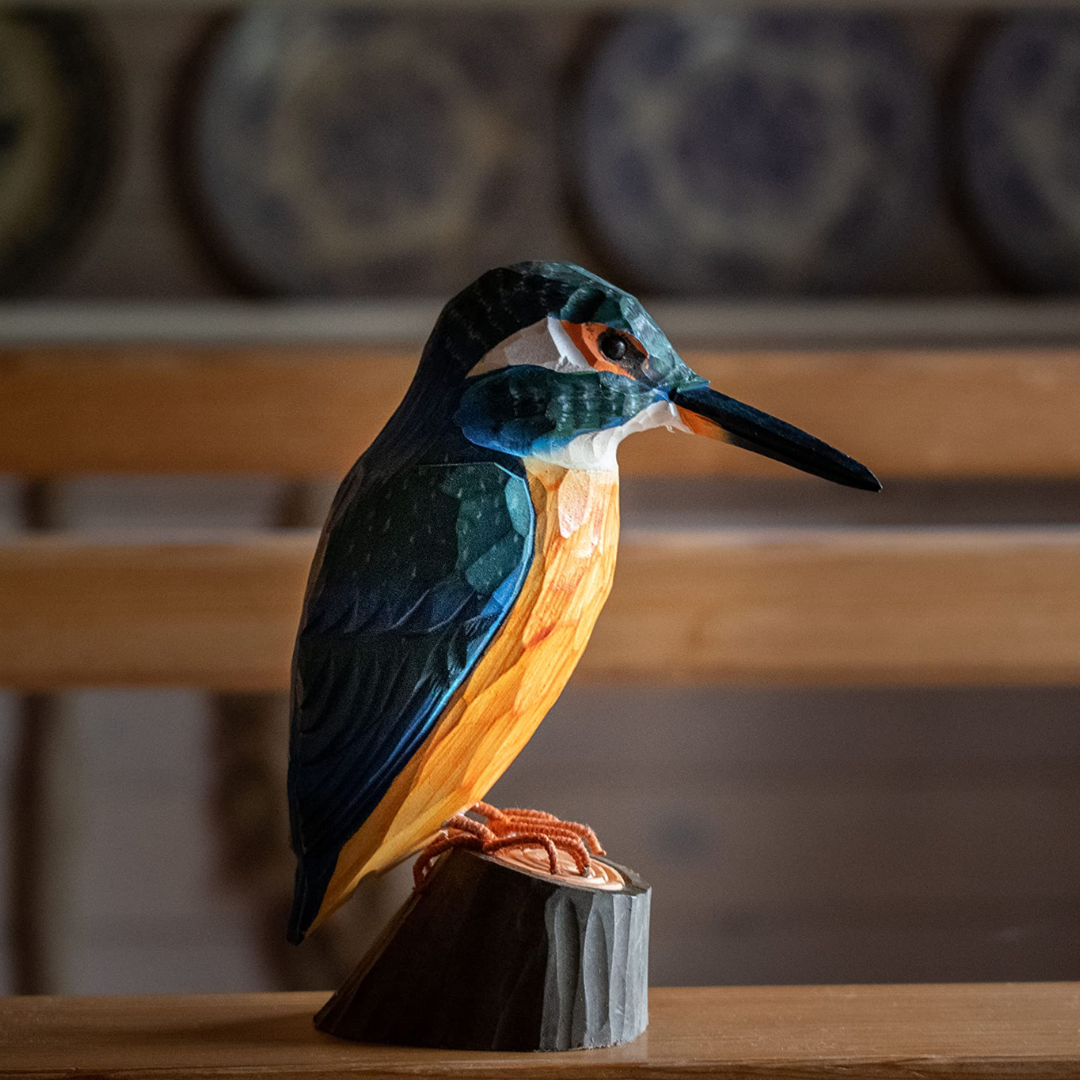 Hand-Carved Wooden Bird in 5 Bird Types