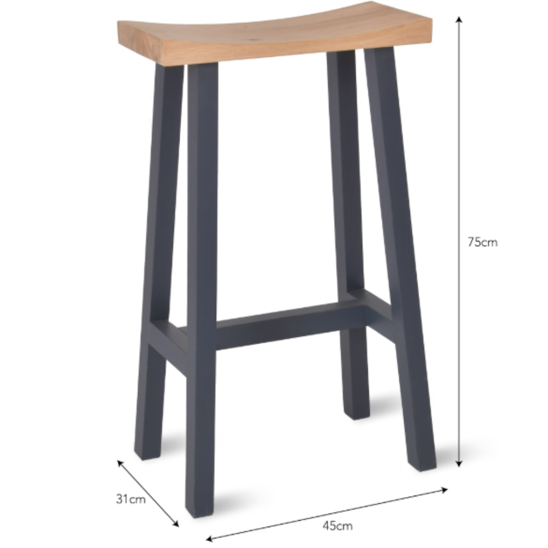 Oak Bar Stool in Natural or Carbon