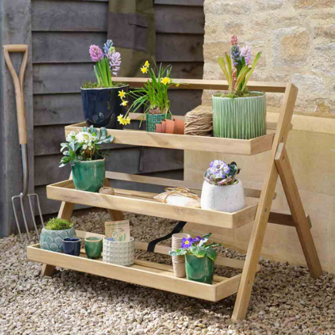 folding plant rack Folding Plant Stand Large – The Blue Door