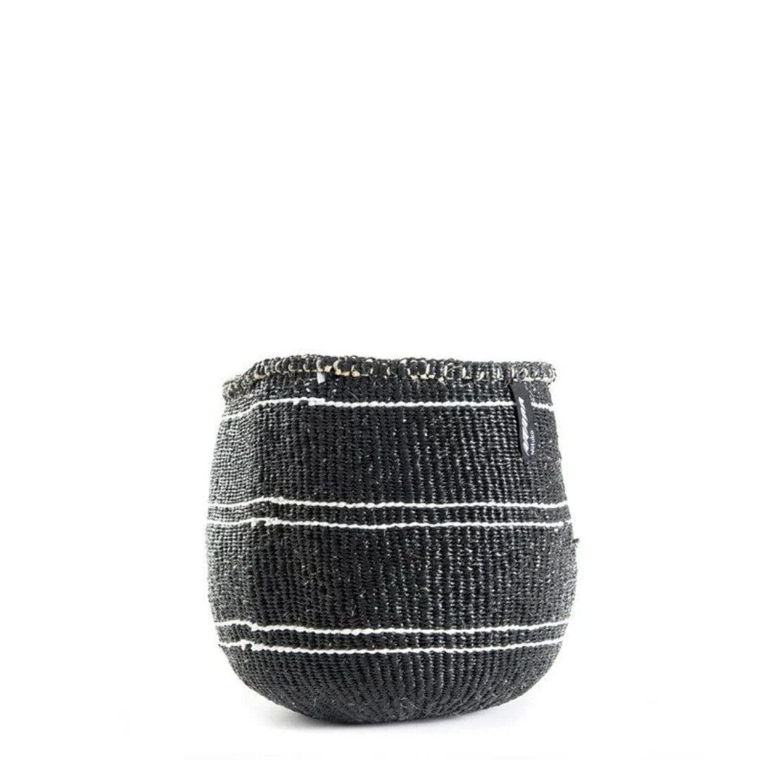 Kiondo Basket 5 White Stripes on Black - Small