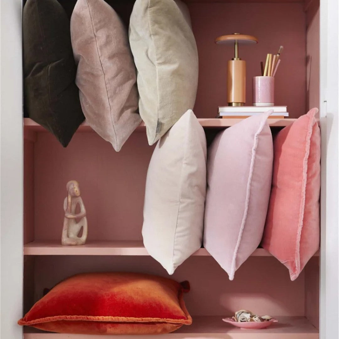 Soft Velvet Cushion in Rose Crystal