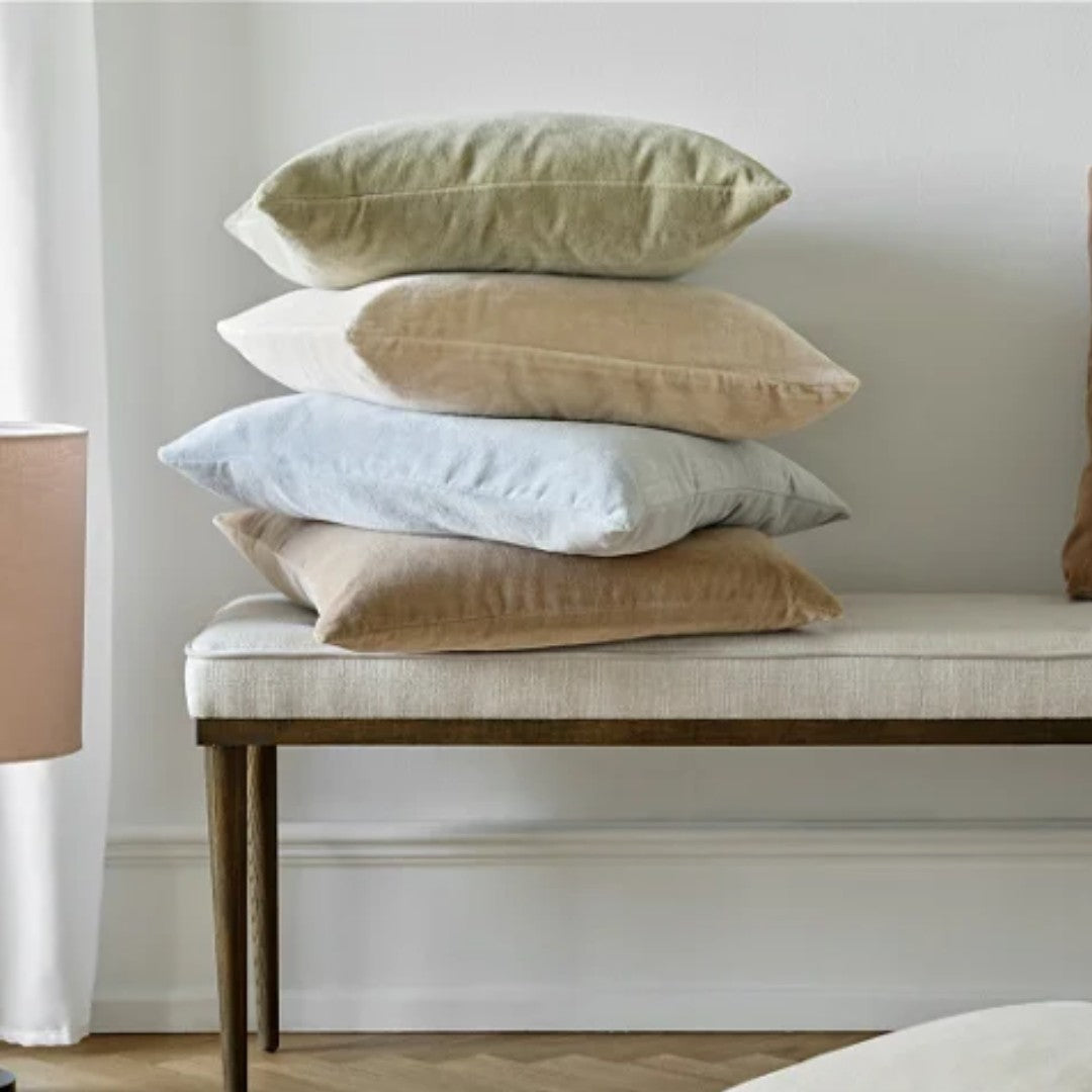 Soft Velvet Cushion in Stream