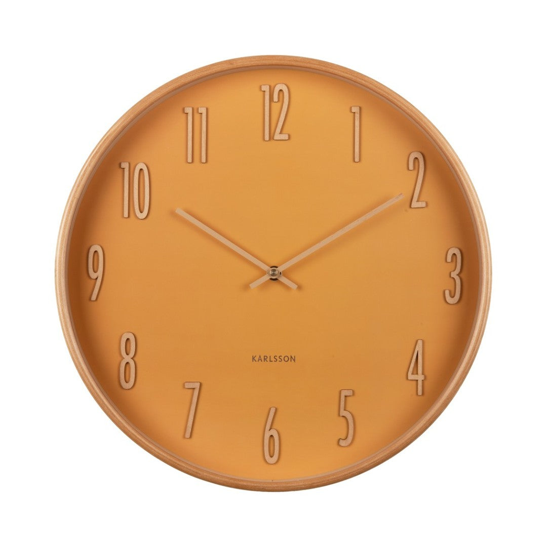 Wall Clock in Ochre Yellow