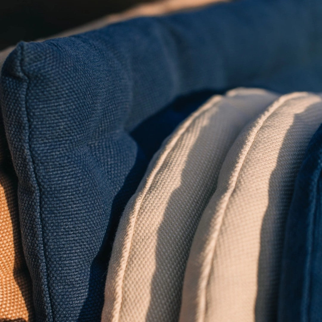 cotton seat cushion is dark navy blue