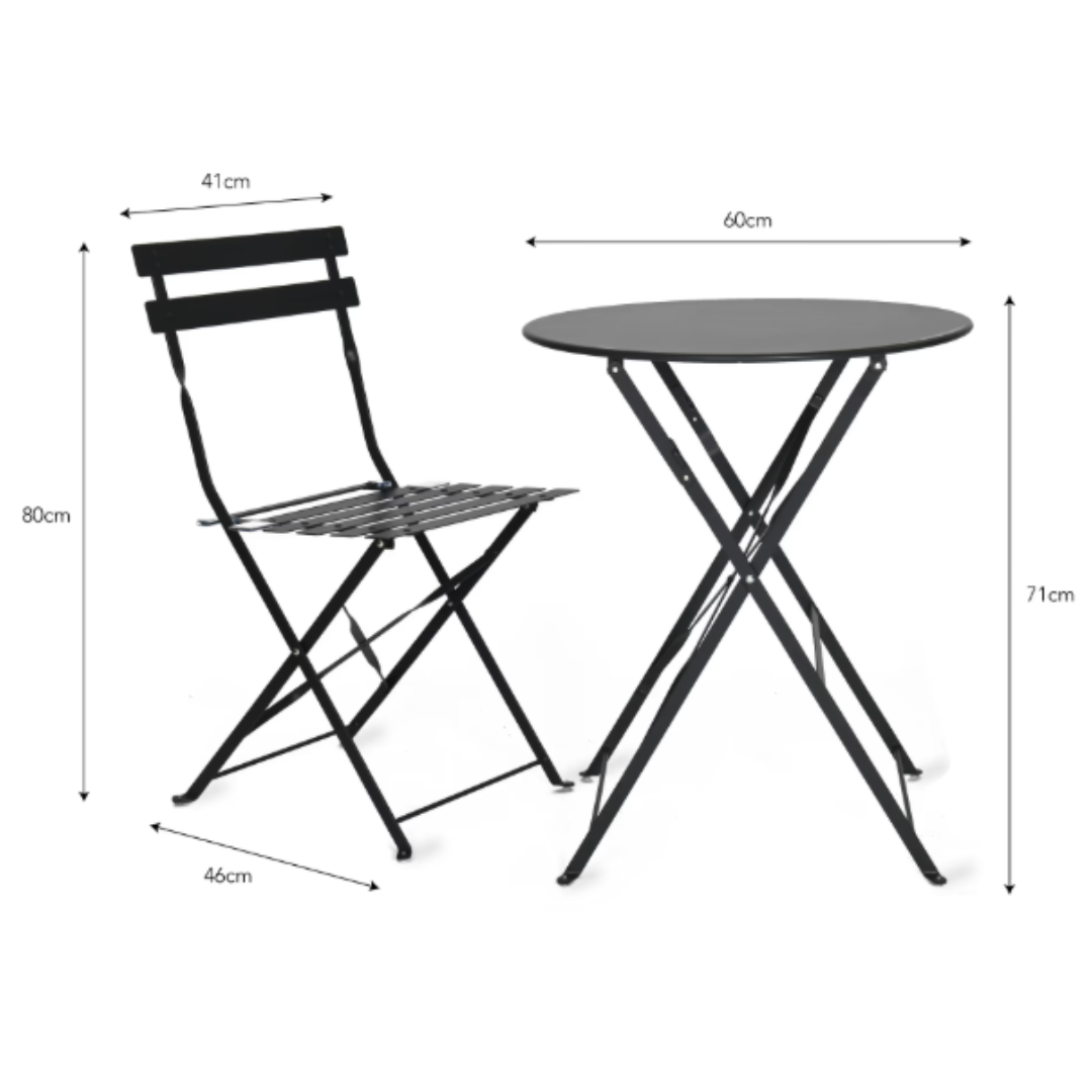Small Bistro Set in 3 Colours (Table + 2 Chairs)