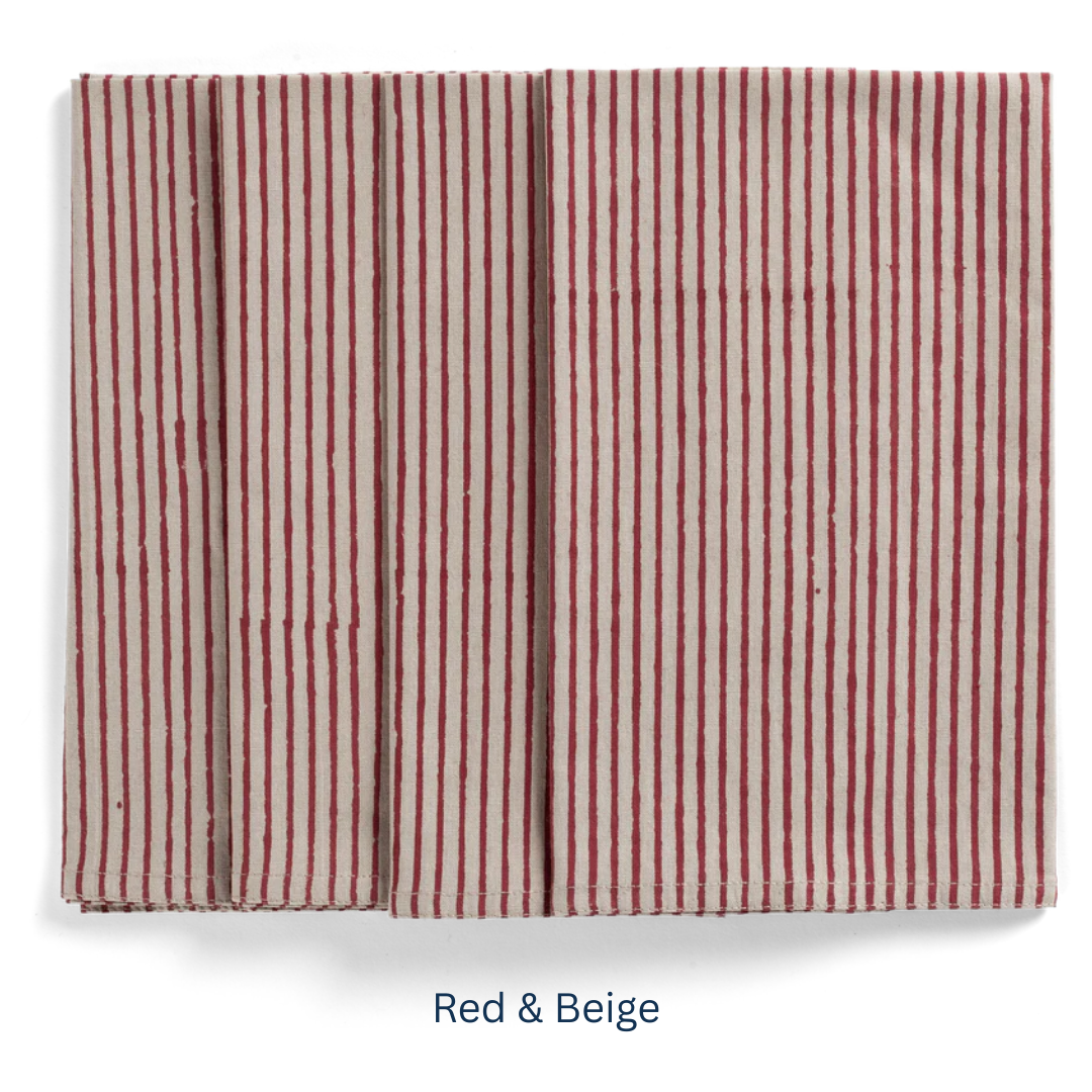 Stripe Napkin Set of 4 in 14 colours