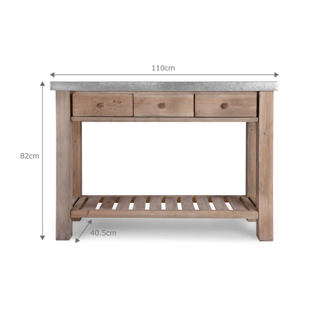 Potting Table with Zinc Top