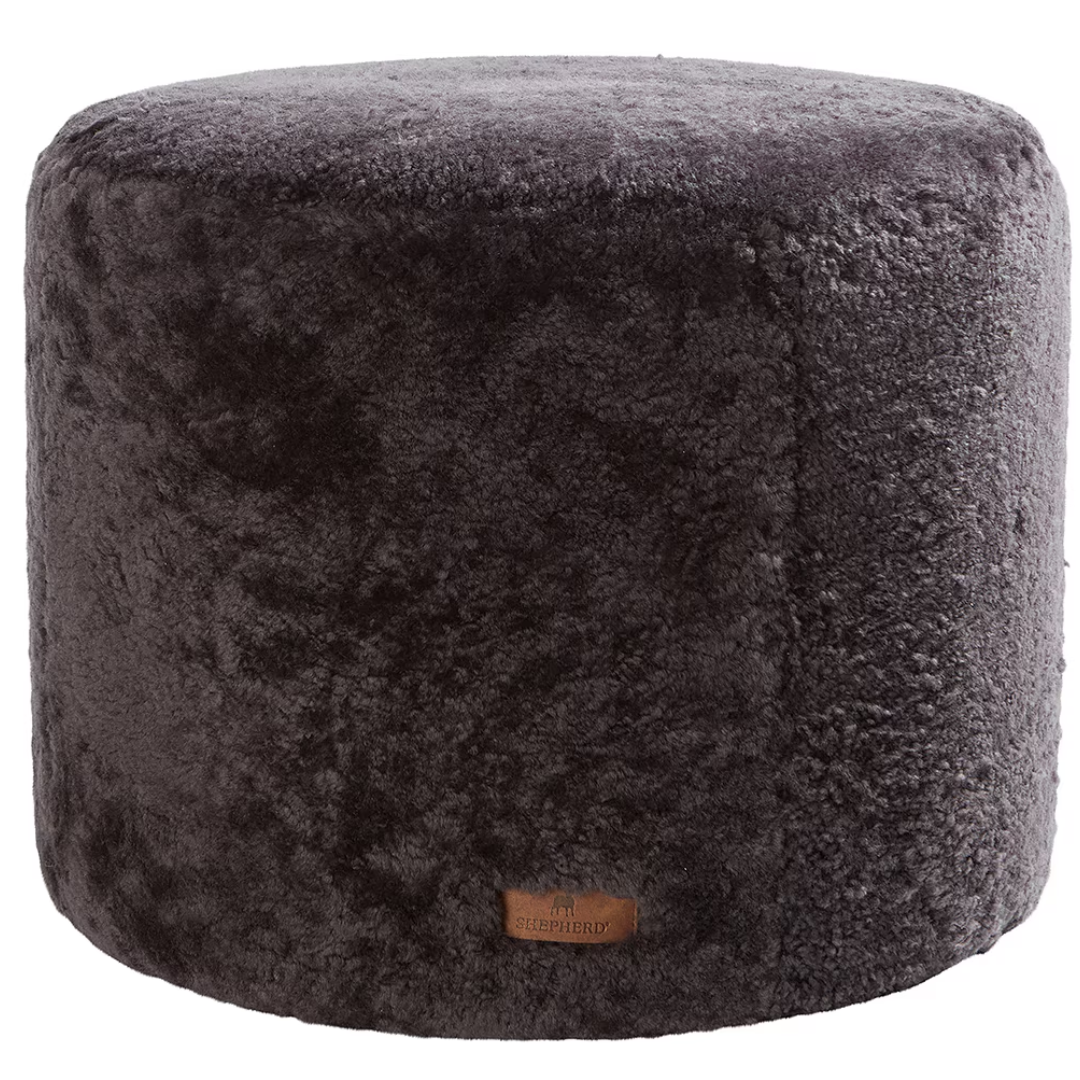 Round Sheepskin Pouffe