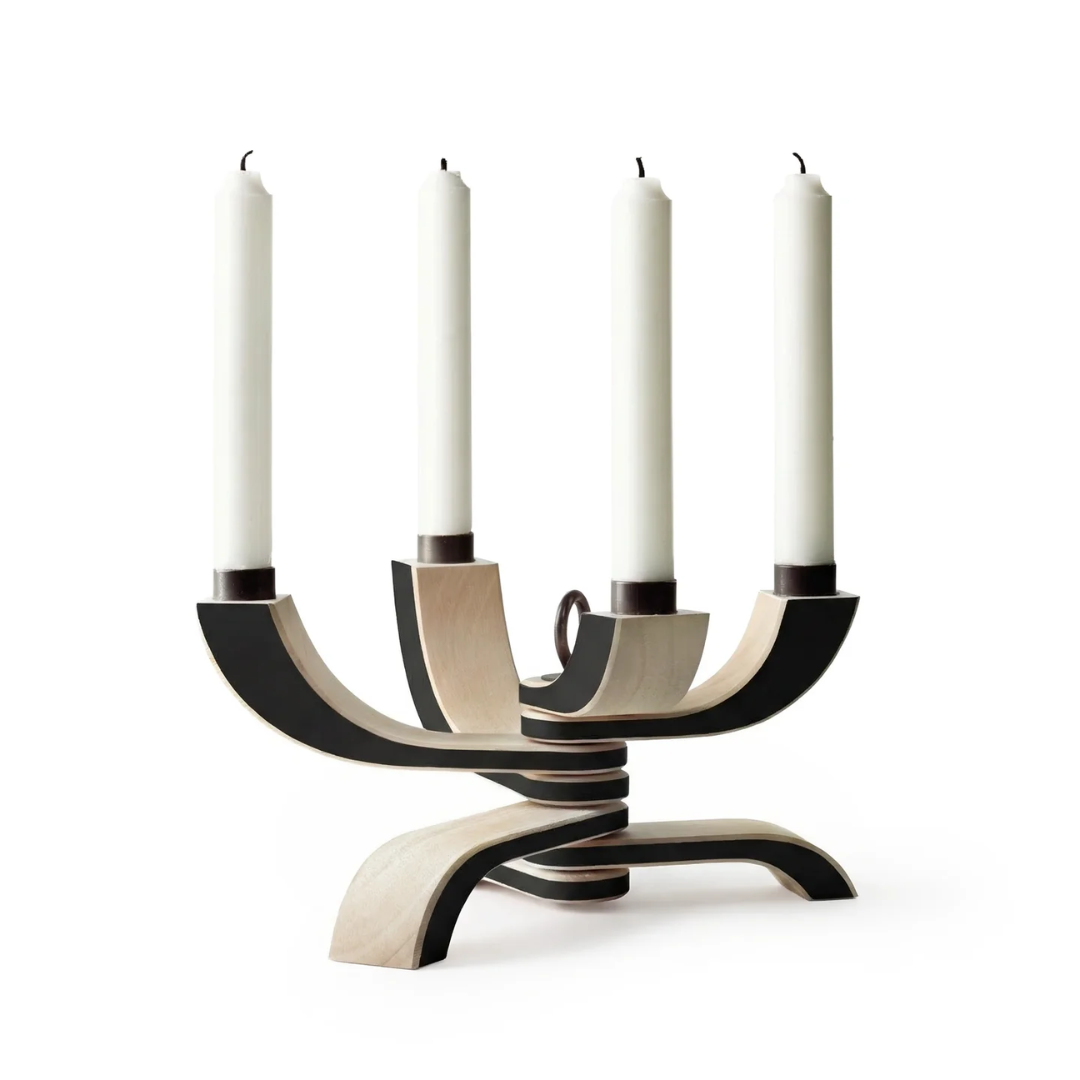 Foldable Four Arm Candle Holder in 2 Colours