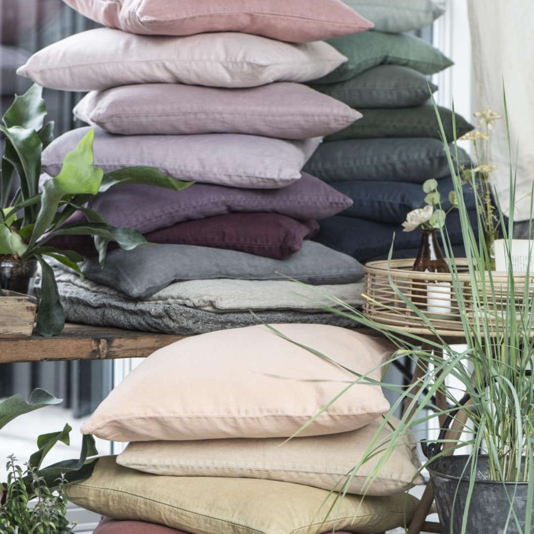 Stone Washed Linen Cushion 50 x 50cm in 10 colours