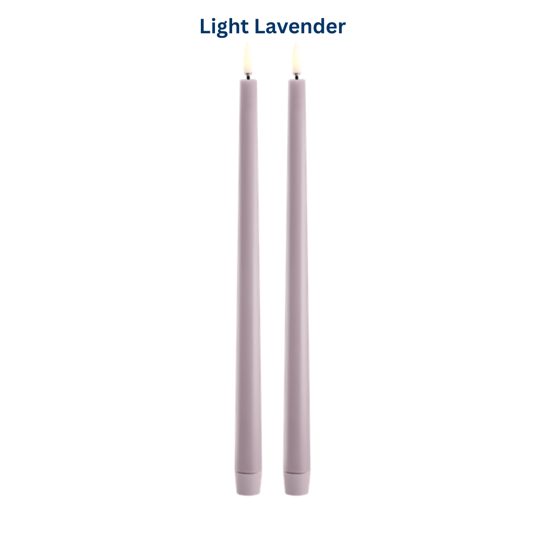 Medium Smooth Slim Taper Candles 32cm in 8 Colours
