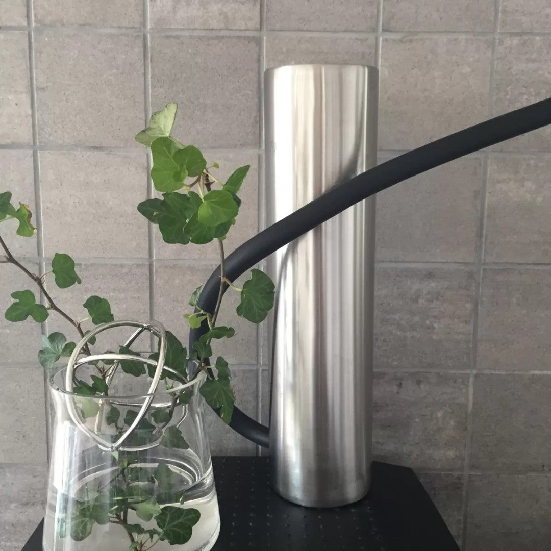 Watering Can in Brushed Steel or Green