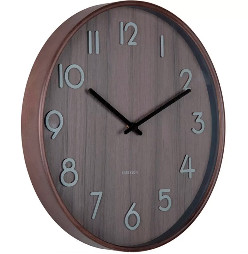 Large Wall Clock in Pure Walnut