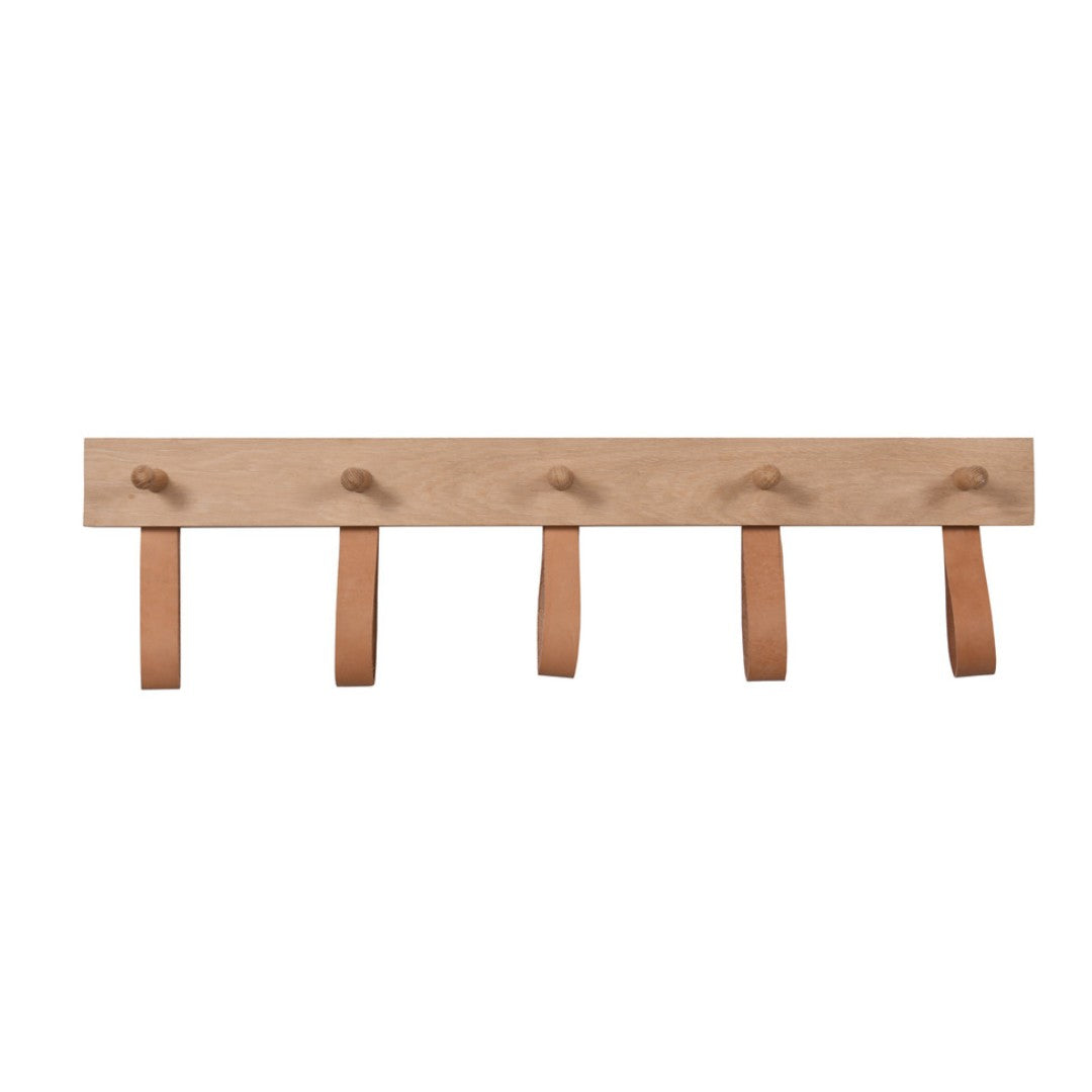 5 Peg Rail with leather Hooks