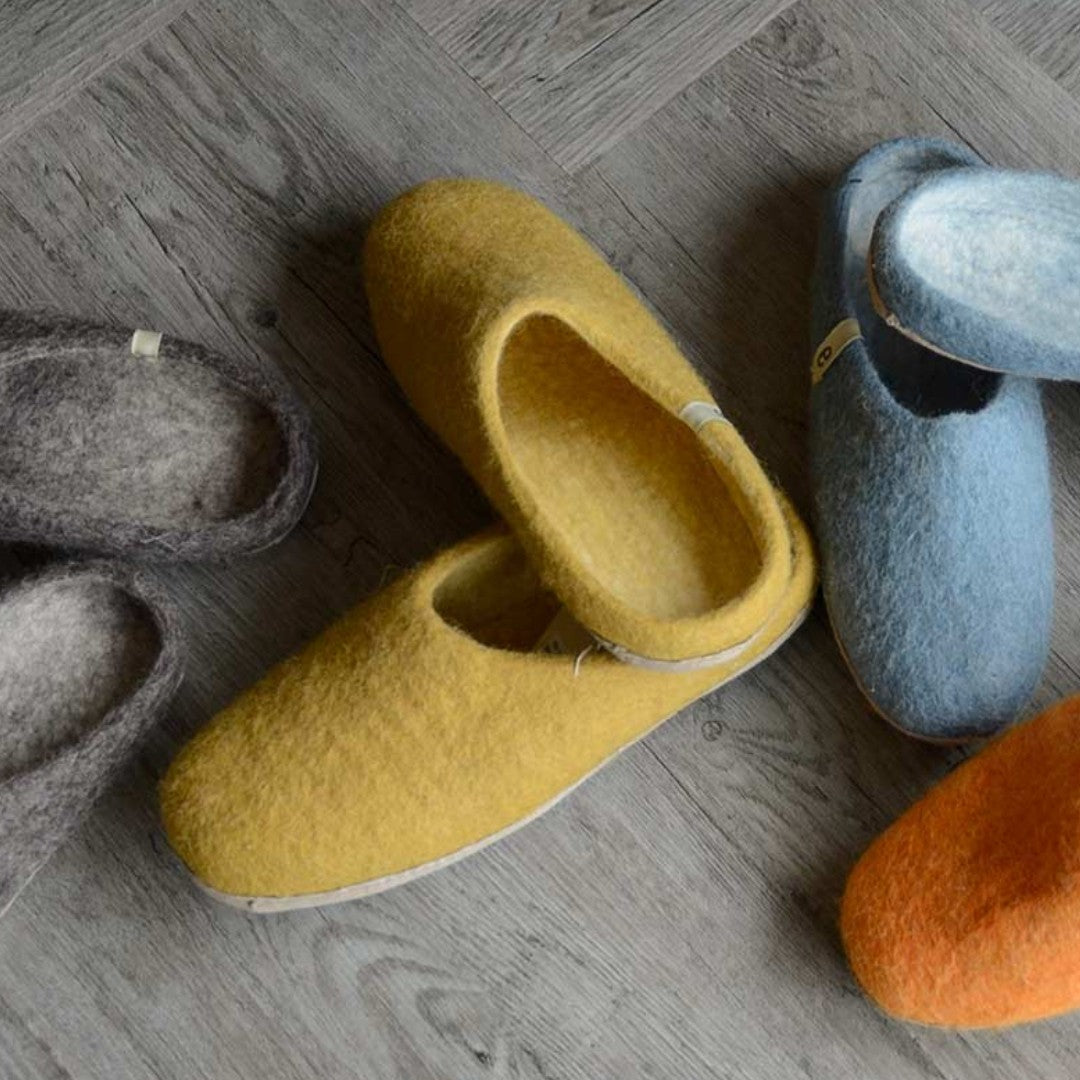 Slippers in Mustard - 3 sizes
