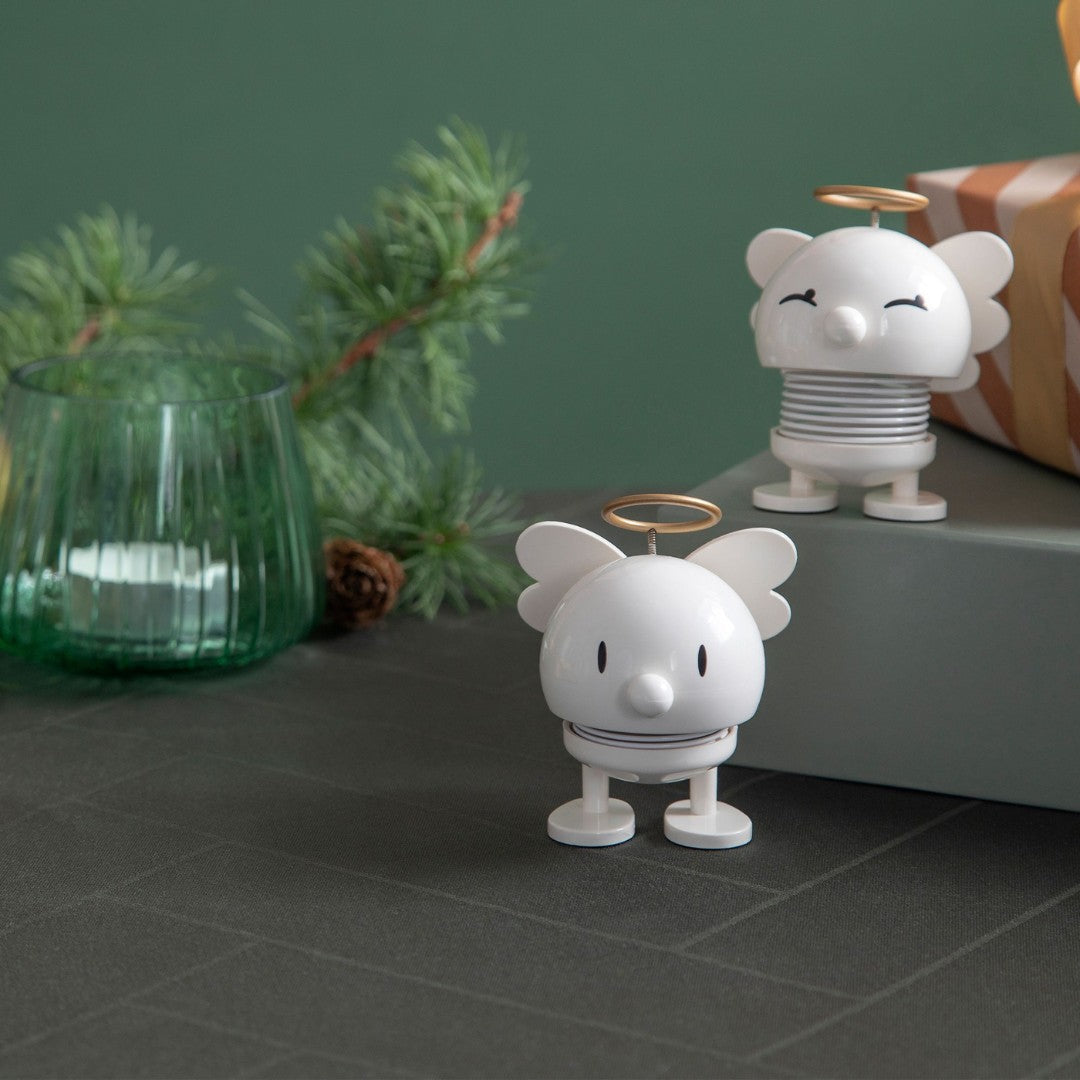 Small Angel Spring Figure in White with Eyes Shut