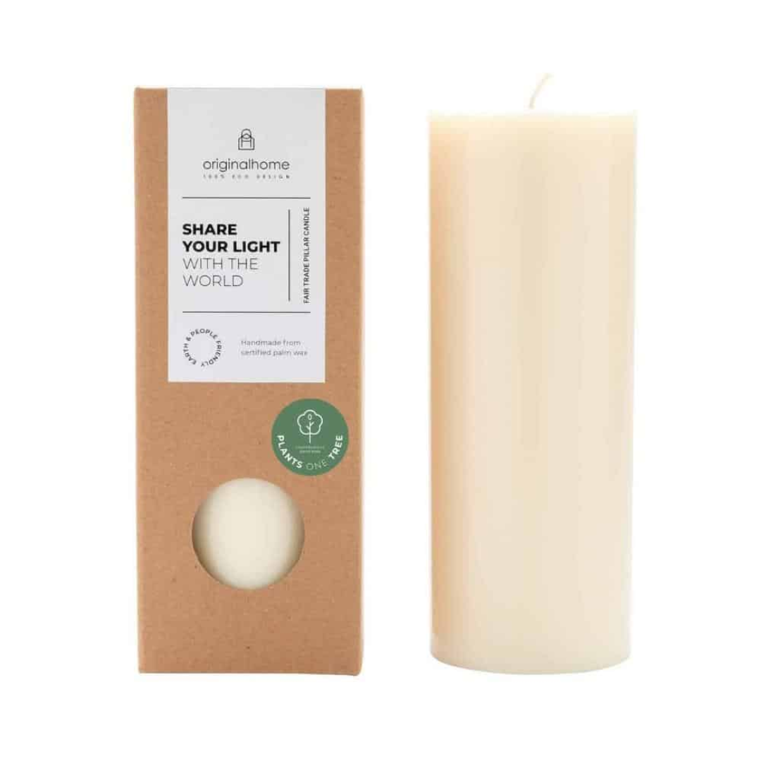 Off White Pillar Candle H20cm