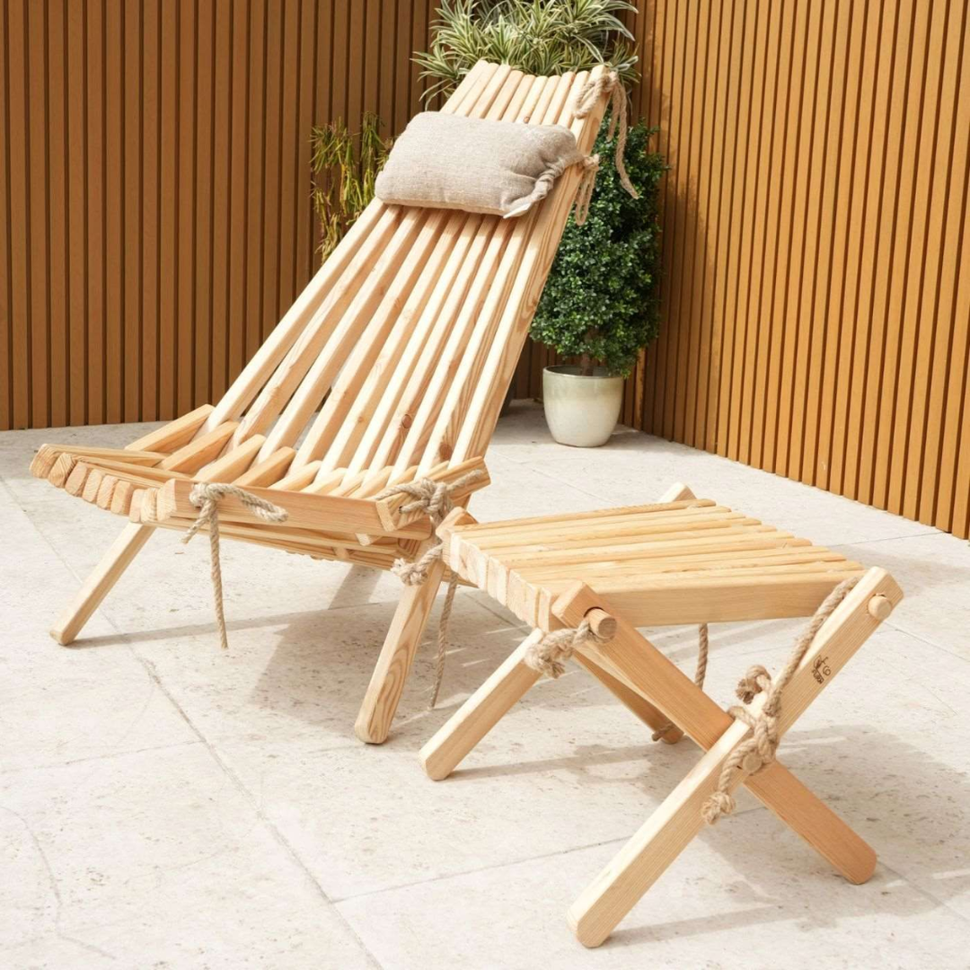 Larch Eco Chair and Matching Footstool