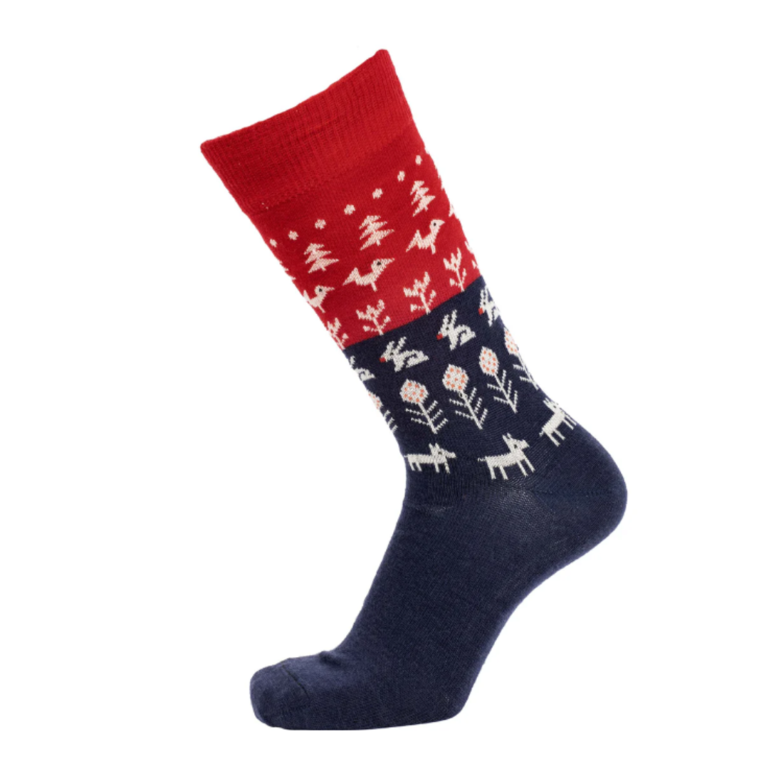 Light Navy & Red Nature Socks in 2 Sizes