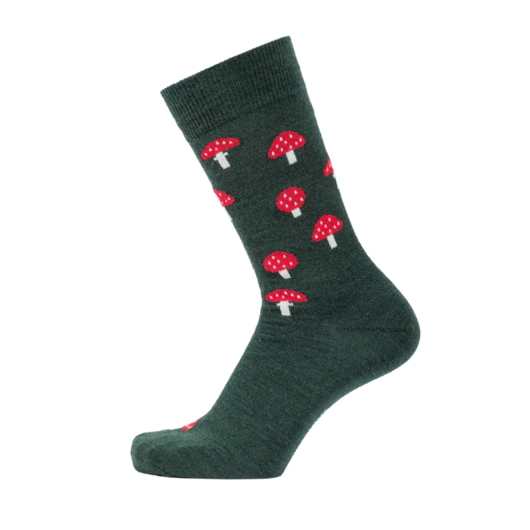 Green Mushroom Socks in 2 Sizes