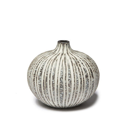 Large Ceramic Vase in Stone Stripe
