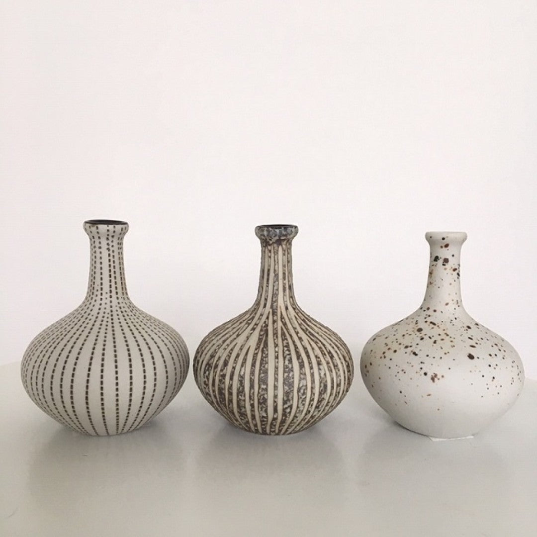 Small Ceramic Vase in Athen Stone Stripe