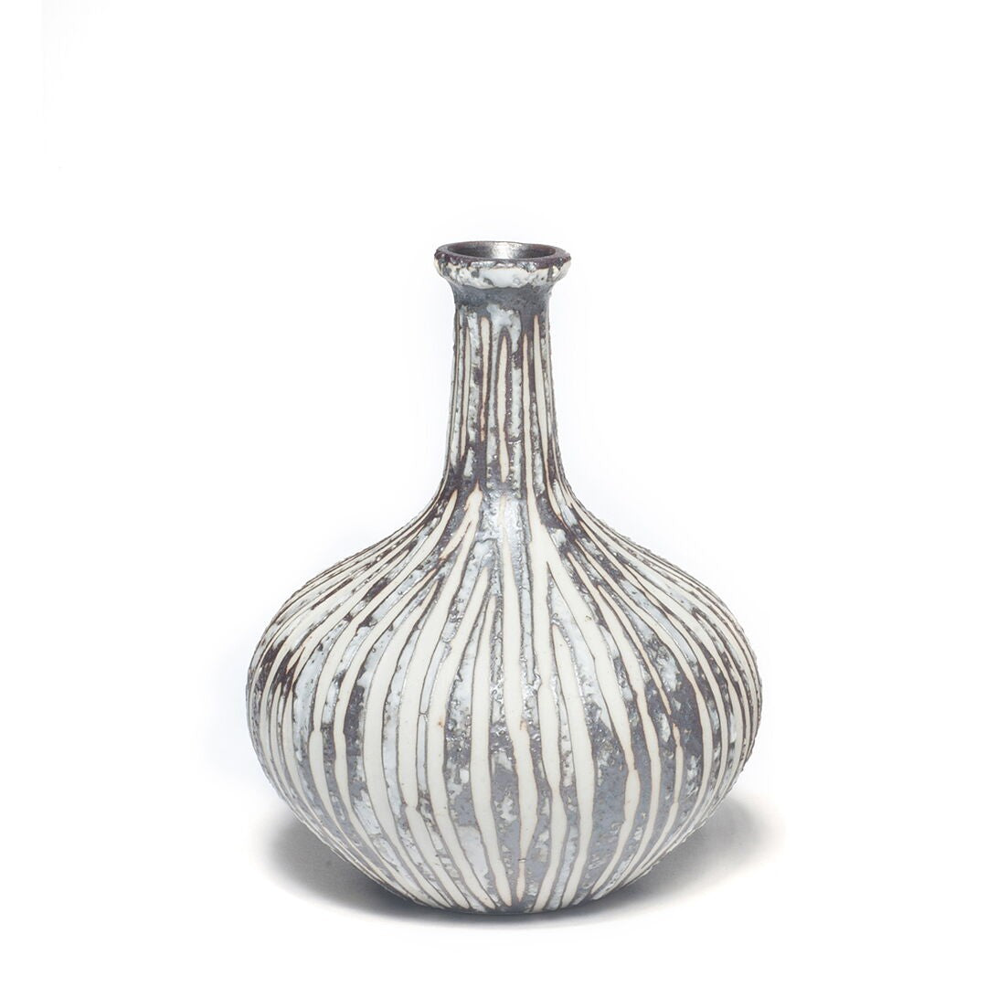Small Ceramic Vase in Athen Stone Stripe