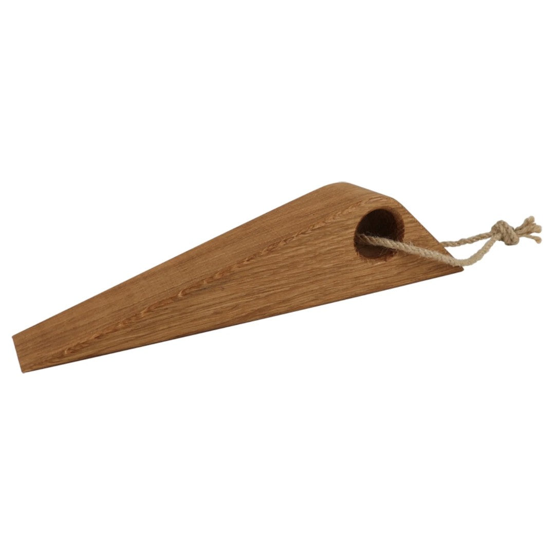 Oiled Oak Doorstop with Cotton Strap