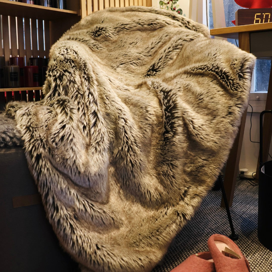 Grey Fur Throw