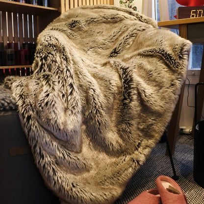 Grey Fur Throw