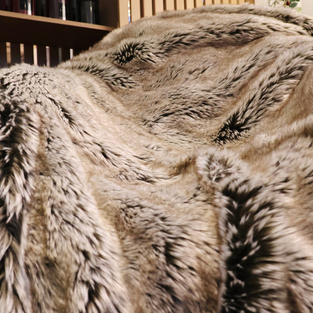 Grey Fur Throw