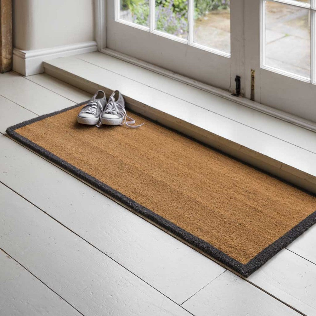 Large Coir Doormat with Three Stripes