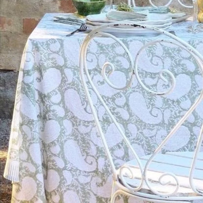 Large Paisley Pattern Tablecloth in Rose
