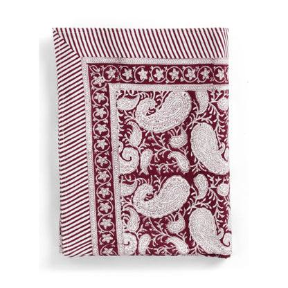 Extra Large Paisley Pattern Tablecloth in Red