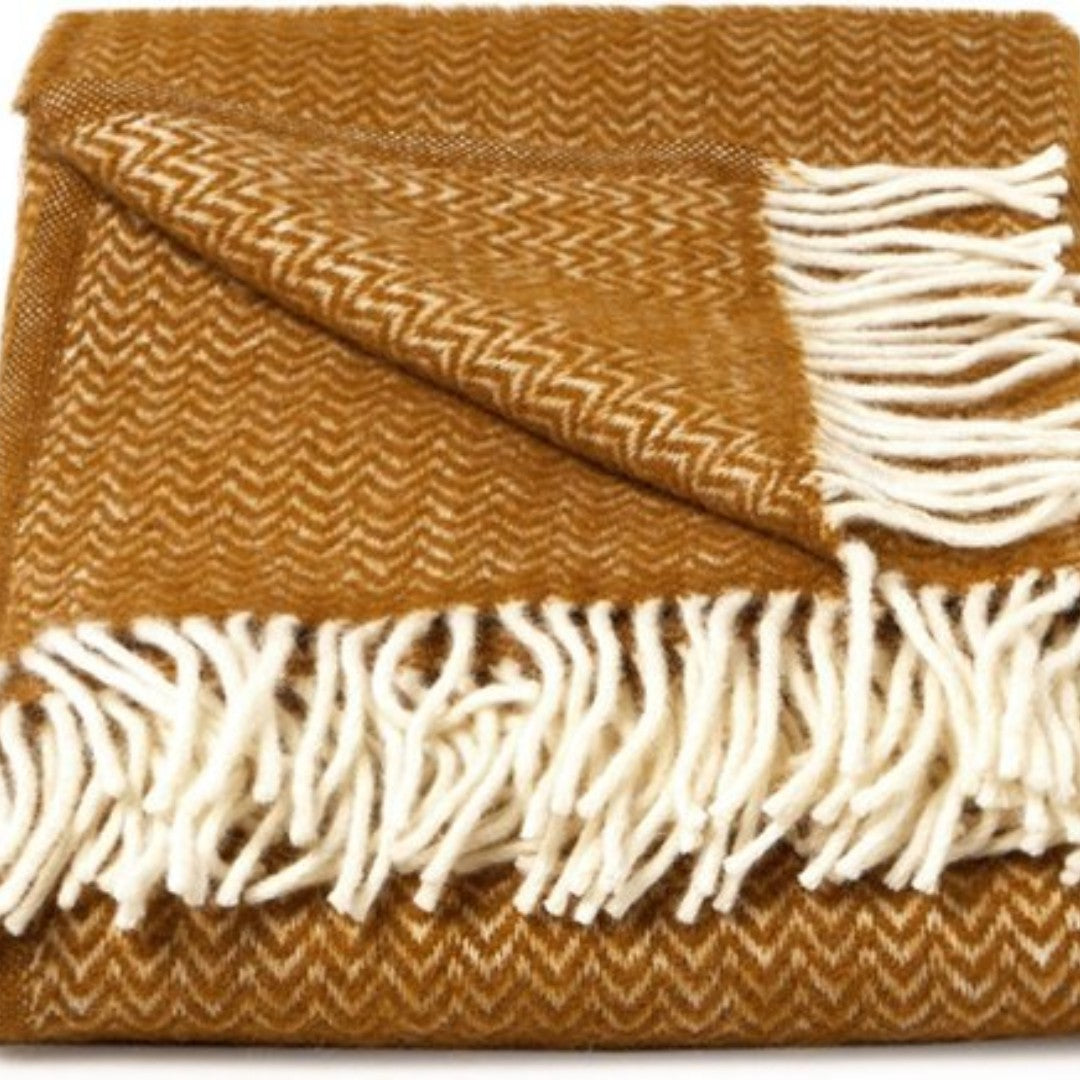 CHEVRON Caramel Wool Throw