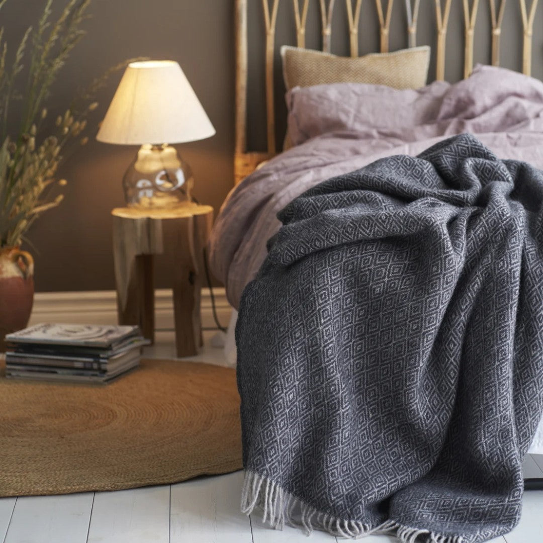 smokey blue wool throw wedding gifts 