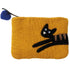Felt Purse in Yellow with Black Cat