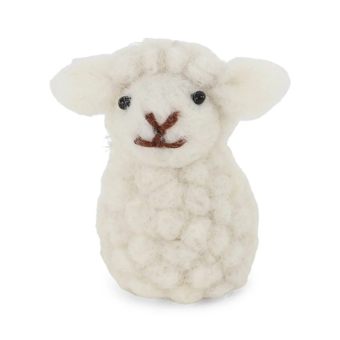 Felt Sitting Sheep in White