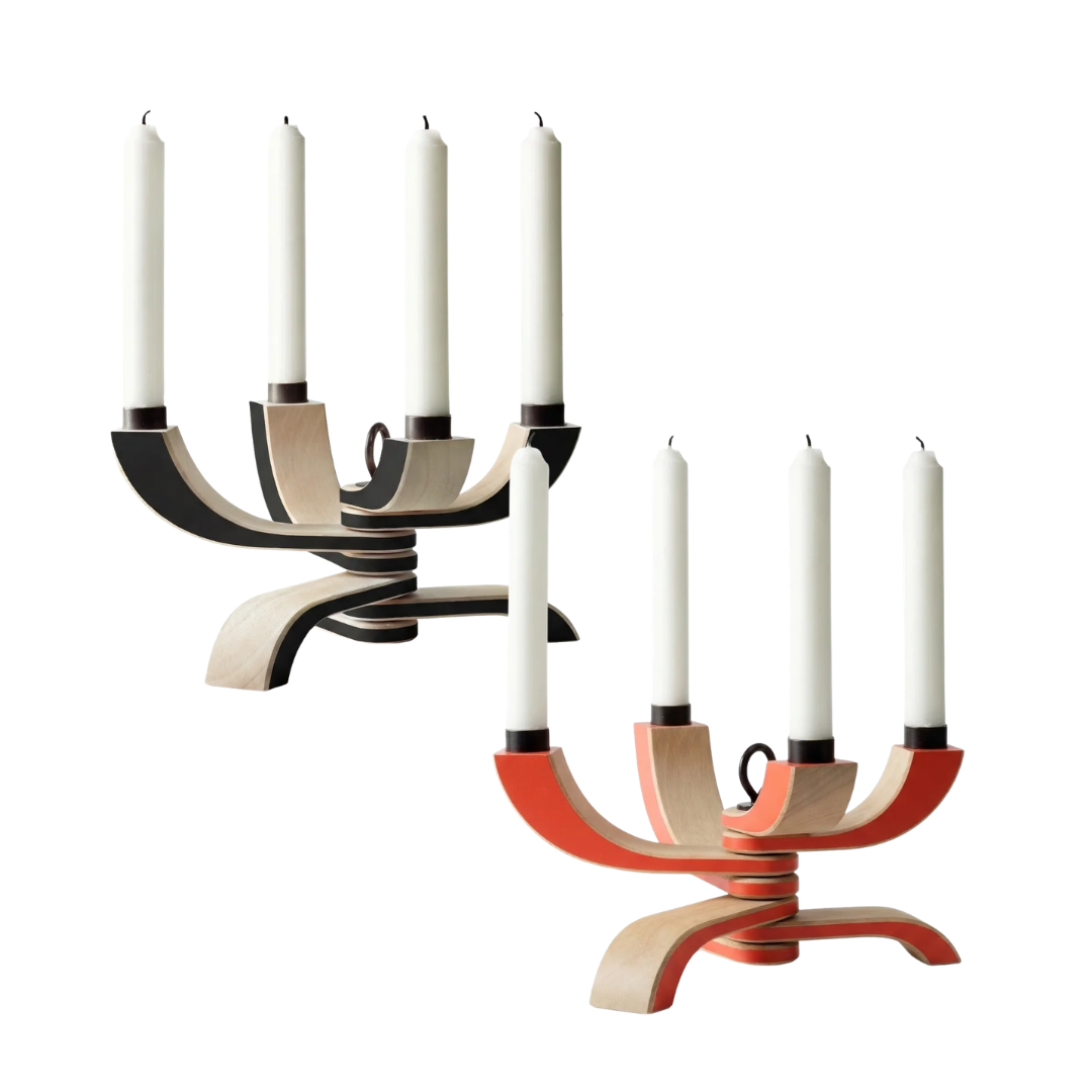 Foldable Four Arm Candle Holder in 2 Colours