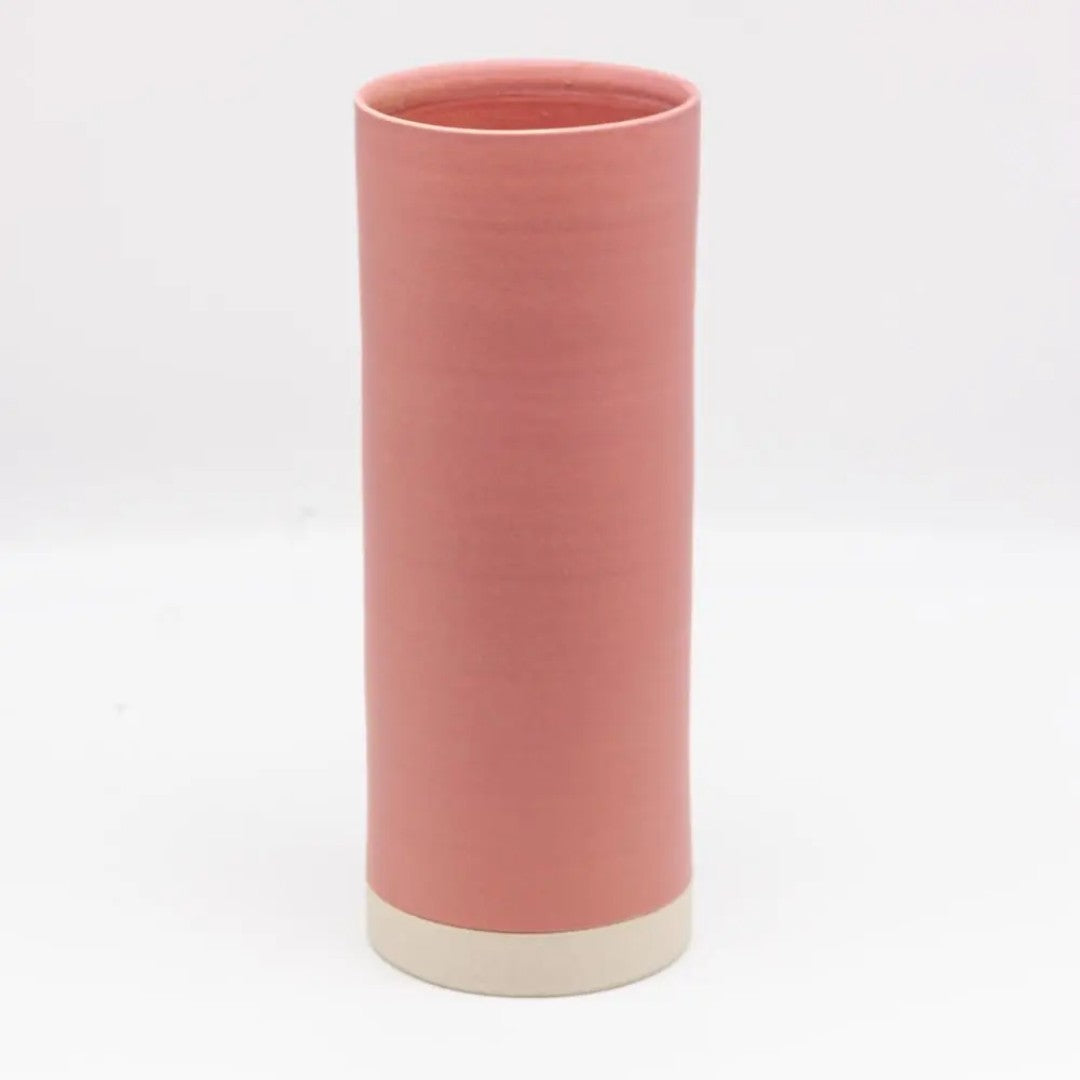 Ceramic Large Straight Vase in Coral