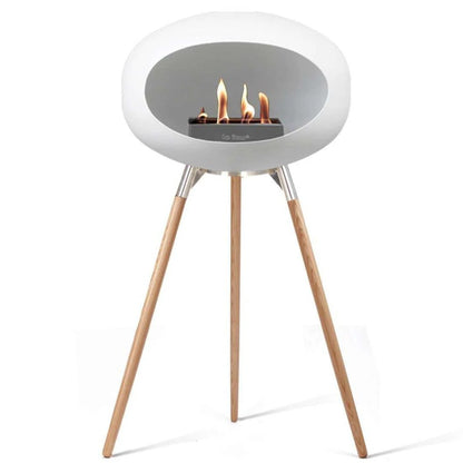 White Tripod High Soaptreated Oak Legs with Steel Burner