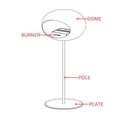 All Black One Leg High with Steel Burner - Two Pole Sizes